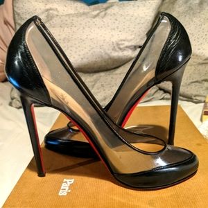 C. Louboutin Pigalle in Black Calf/Smoke EU 40